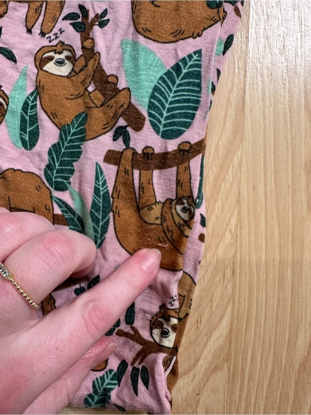 Little Sleepies Pink Sloth Pajama Pants size 9/10